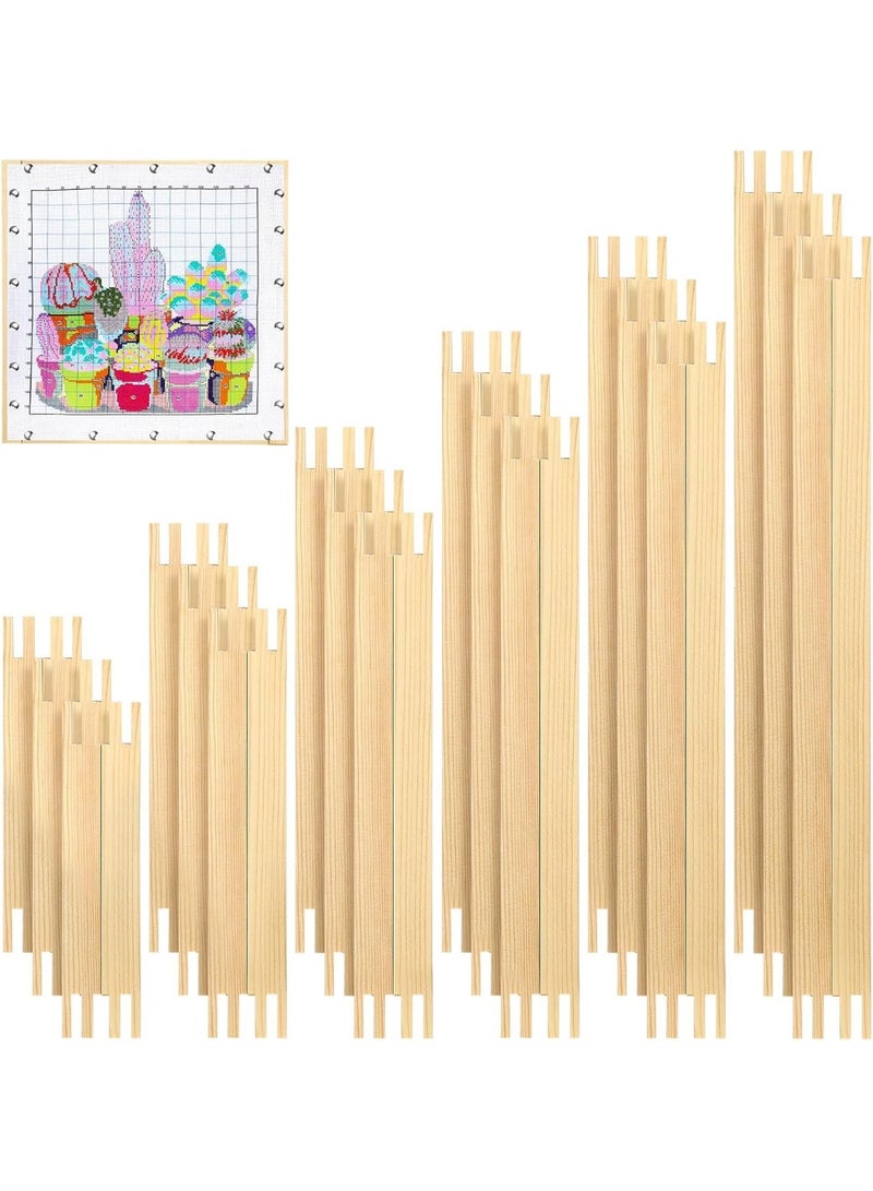 Arabest 12 Sets Stretcher Bars for Needlework, 6 Sizes Wooden Canvas Stretcher Bars, for Needlepoint Embroidery Stitch Frame Set Bundle with Crafts - Image 1